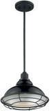 Nuvo 60-7004 Newbridge Gloss Black and Silver Mini 12" Ceiling Light Pendant
