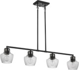 Nuvo 60/7704 Destin Contemporary Black / Silver Accents Kitchen Island Light