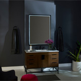 Oxygen 3-0803-15 Dusk Modern Black LED Wall Mounted Mirror