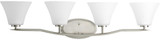 Progress P2007-09 Bravo Brushed Nickel 4-Light Bathroom Vanity Light