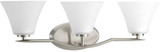 Progress P2006-09 Bravo Brushed Nickel 3-Light Vanity Lighting