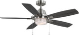 Progress P250095-009-WB Freestone Modern Brushed Nickel LED Home Ceiling Fan