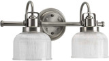 Progress P2991-81 Archie Modern Antique Nickel 2-Light Bathroom Sconce Lighting