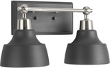 Progress P300040-009 Bramlett Contemporary Brushed Nickel 2-Light Bathroom Vanity Lighting
