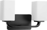 Progress P300369-31M Cowan Modern Matte Black 2-Light Bath Light Fixture
