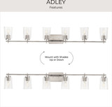 Progress P300372-009 Adley Contemporary Brushed Nickel 6-Light Bathroom Lighting