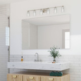 Progress P300372-009 Adley Contemporary Brushed Nickel 6-Light Bathroom Lighting