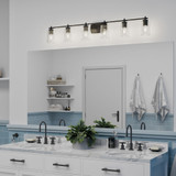 Progress P300372-031 Adley Contemporary Black 6-Light Bath Light Fixture