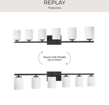 Progress P300385-031 Replay Contemporary Black 6-Light Vanity Light Fixture
