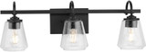 Progress Lighting P300474-31M Martenne Contemporary Matte Black 3-Light Bathroom Vanity Light