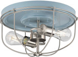 Progress P350195-164 Medal Contemporary Coastal Blue Flush Mount Ceiling Light Fixture