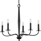 Progress Lighting P400199-031 Durrell Modern Matte Black Chandelier Lamp