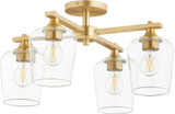 Quorum 358-4-80 Veno Contemporary Aged Brass Flush Mount Light Fixture