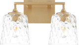 Quorum 5005-2-180 Eldorado Contemporary Aged Brass 2-Light Bathroom Wall Light Fixture