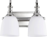 Quorum 5011-2-62 Richmond Polished Nickel 2-Light Bathroom Light