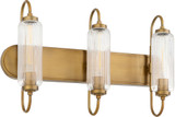 Quorum 5015-3-47 Whitmire Modern Brushed Brass 3-Light Bath Wall Sconce