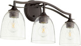 Quorum 5027-3-286 Jardin Oiled Bronze 3-Light Bathroom Wall Sconce