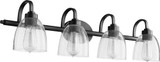 Quorum 5060-4-69 Reyes Textured Black 4-Light Bathroom Lighting Fixture