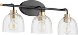 Quorum 507-3-6980 Espy Contemporary Noir w/ Aged Brass 3-Light Bath Light Fixture