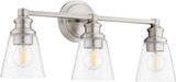 Quorum 509-3-65 Dunbar Contemporary Satin Nickel 3-Light Bathroom Vanity Light