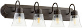 Quorum 5094-4-286 Oiled Bronze 4-Light Bathroom Wall Light Fixture