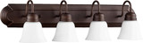 Quorum 5094-4-86 Oiled Bronze 4-Light Bathroom Lighting Fixture