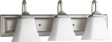 Quorum 5104-3-65 Satin Nickel 3-Light Bathroom Light Fixture