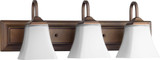 Quorum 5104-3-86 Oiled Bronze 3-Light Bathroom Wall Sconce