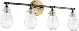 Quorum 511-4-69 Modern Noir with Aged Brass Bath Lighting