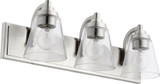 Quorum 518-3-65 Modern Satin Nickel 3-Light Bathroom Vanity Light Fixture