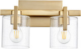Quorum 5190-2-80 Contemporary Aged Brass 2-Light Vanity Light