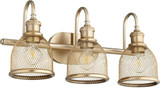 Quorum 5212-3-80 Omni Modern Aged Brass 3-Light Vanity Light Fixture
