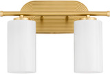 Quorum 5228-2-80 Belinder Modern Aged Brass 2-Light Bathroom Light Sconce