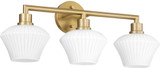 Quorum 5221-3-80 Cassini Modern Aged Brass 3-Light Bathroom Light