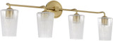 Quorum 5238-4-80 Providence Modern Aged Brass 4-Light Bathroom Lighting Sconce