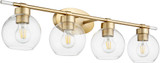 Quorum 5317-4-80 Volssn Contemporary Aged Brass 4-Light Bathroom Lighting Sconce