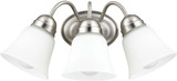 Quorum 5404-3-65 Satin Nickel 3-Light Bathroom Lighting Fixture