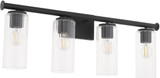 Quorum 541-4-59 Mercier Matte Black 4-Light Bathroom Light Sconce