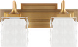 Quorum 5502-2-47 Diamonte Modern Brushed Brass 2-Light Bath Lighting Fixture