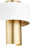 Quorum 5611-0880 Modern Studio White with Aged Brass Wall Lighting