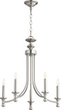 Quorum 6022-5-65 Rossington Satin Nickel 22" Mini Chandelier Lighting