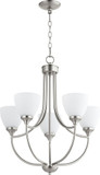Quorum 6059-5-65 Enclave Satin Nickel Ceiling Chandelier