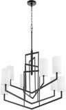 Quorum 6078-8-59 Bolivar Modern Matte Black Chandelier Lamp