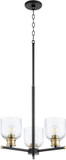 Quorum 610-3-6980 Monarch Noir with Aged Brass Mini Chandelier Lamp