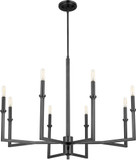 Quorum 6174-8-59 Merrick Contemporary Matte Black Chandelier Light