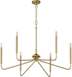 Quorum 6238-6-80 Providence Modern Aged Brass Chandelier Lamp