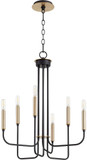 Quorum 630-6-6980 Hope Modern Textured Black with Aged Brass 18" Mini Hanging Chandelier