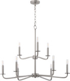 Quorum 6307-9-65 Rutherford Contemporary Satin Nickel Chandelier Light
