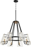 Quorum 637-8-69 Tioga Noir with Aged Brass 32" Lighting Chandelier