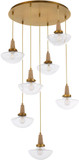 Quorum 692-7-47 Stockport Modern Brushed Brass Multi Pendant Lighting